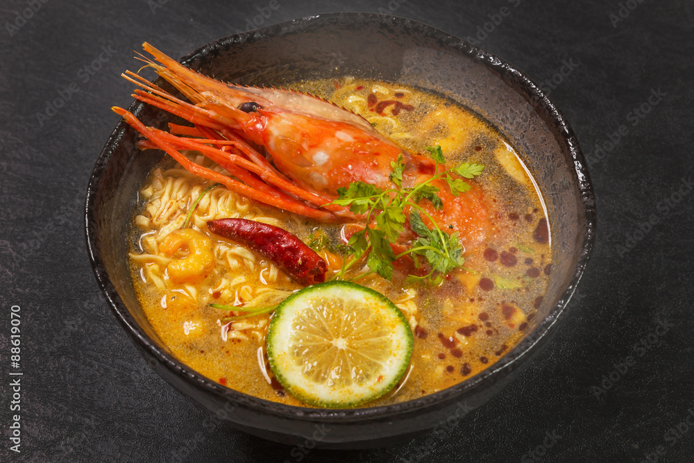えびのラクサ アジア麺 Laksa Malaysian noodles dish えびのラクサ アジア麺 Laksa Malaysian noodles dish