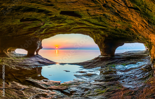 Sunset Sea Cave photo