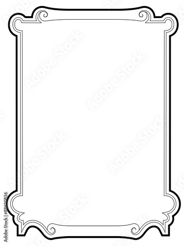 curly baroque cartouche frame black