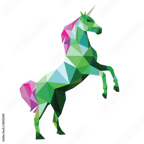 Unicorn low poly design vector illustration isolated on white background