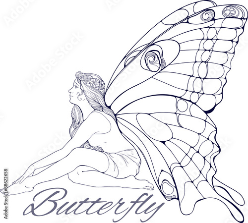 girl with buterfly wings