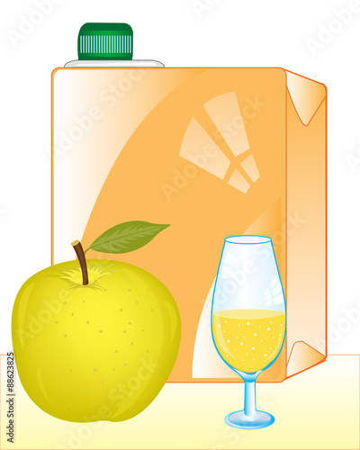 Packing of juice and apple