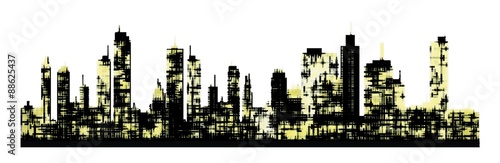 Panorama picture of city skyline