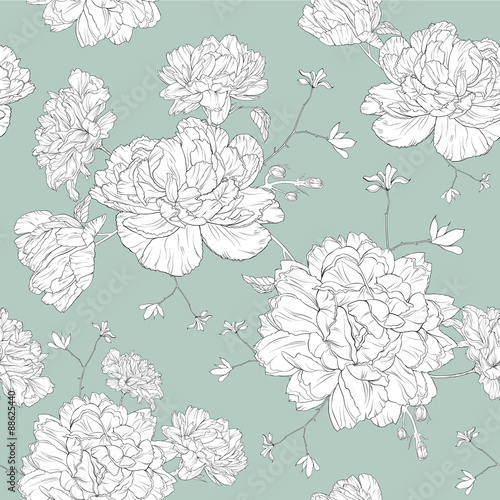 Line floral design pattern illustration