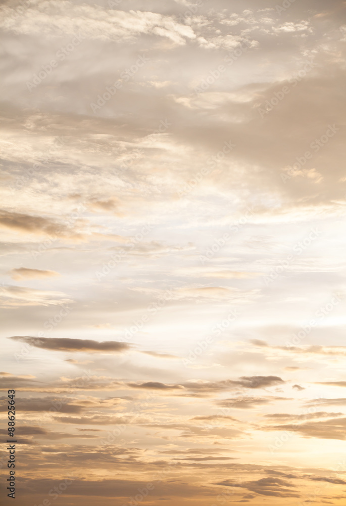 Fototapeta premium Blue sky with clouds and sun. Background