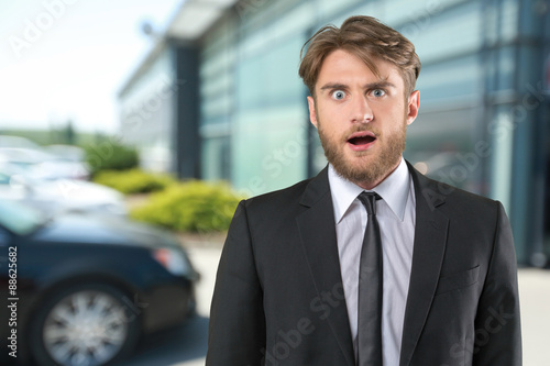 Shocked businessman with funny facial expression © fotofabrika