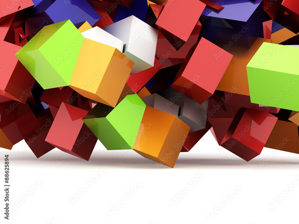 Abstract geometric cubes background rendered Abstract geometric cubes background rendered