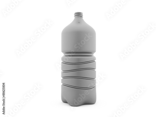 Plastic bottle rendered on white background