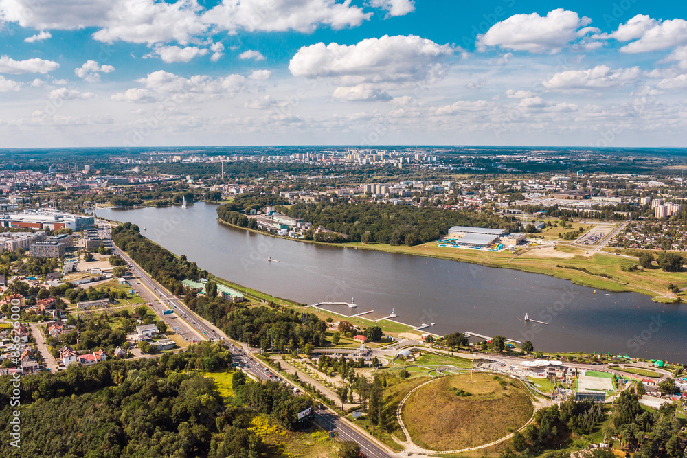 Naklejka premium Poznań, Jezioro Matańskie z lotu ptaka