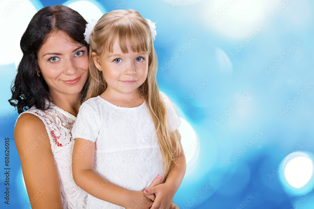 Mother and daughter hugging Mother and daughter hugging