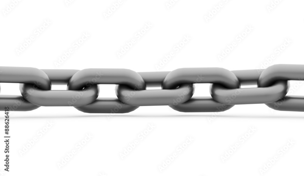 Chain concept rendered on white background Chain concept rendered on white background