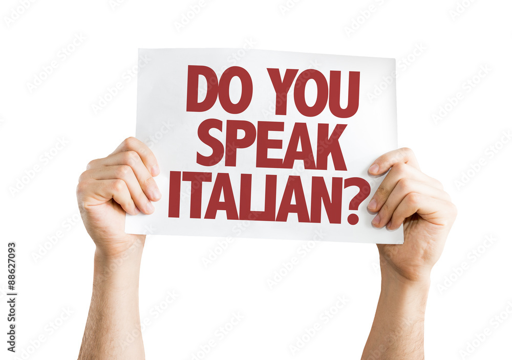 Do You Speak Italian? card isolated on white Do You Speak Italian? card isolated on white