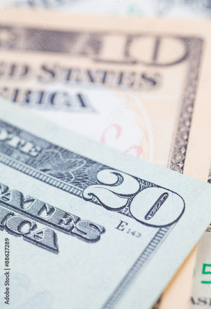 The dollar banknotes for business and finance concept The dollar banknotes for business and finance concept