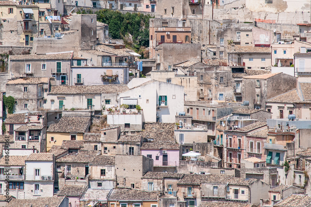 Panoramic view of Ragusa in Sicily
