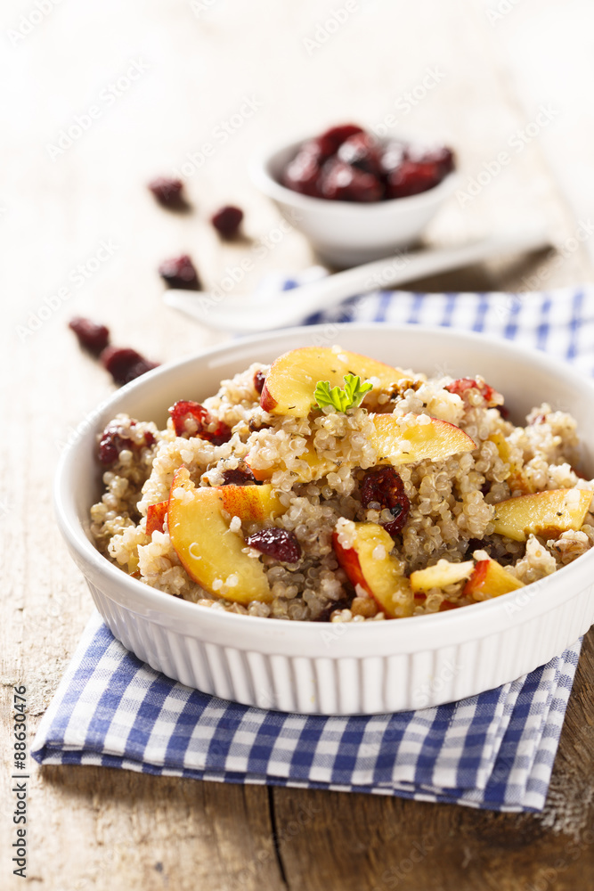 Qinoa salad with peaches and cranberry Qinoa salad with peaches and cranberry