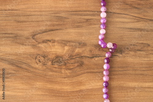 beads on the wood