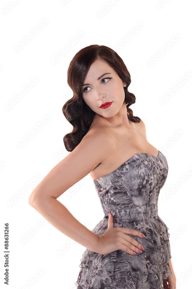retro black and white portrait of brunette woman with vintage hairstyle isolated on white background.copy space.
retro black and white portrait of brunette woman with vintage hairstyle isolated on white background.copy space.