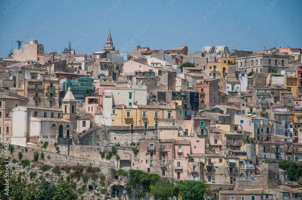 Panoramic view of Ragusa in Sicily

