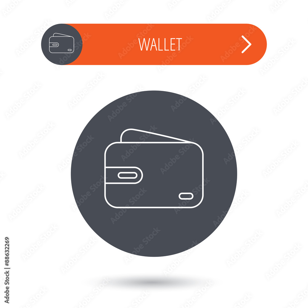 Wallet icon. Cash money bag sign. Wallet icon. Cash money bag sign.
