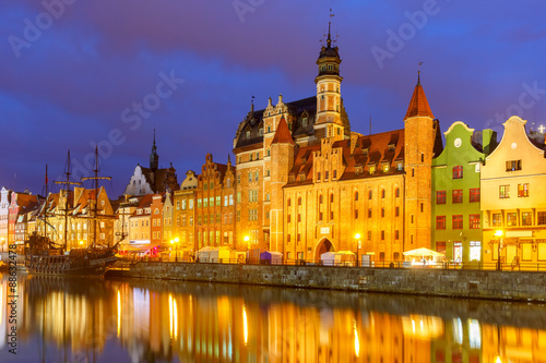 Old Town and Motlawa River in Gdansk  Poland