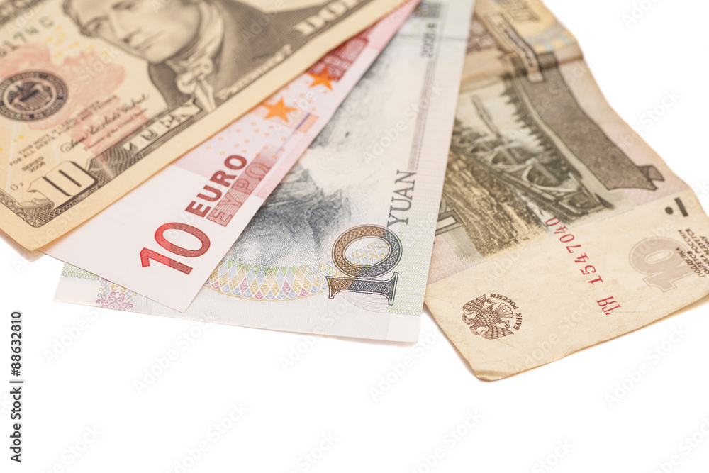 American dollars, European euro,Chinese yuan and Russian Ruble b American dollars, European euro,Chinese yuan and Russian Ruble b