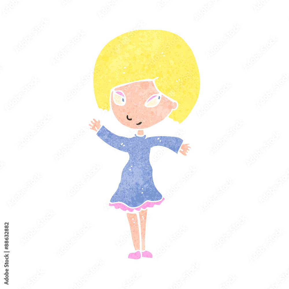 retro cartoon pretty blond girl retro cartoon pretty blond girl