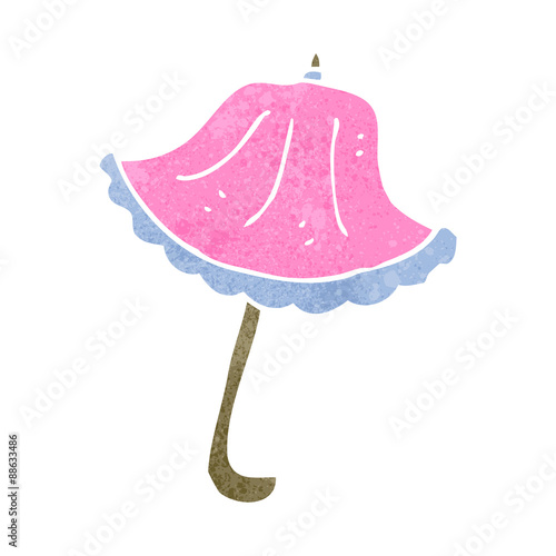 retro cartoon pink parasol