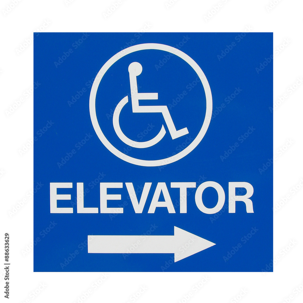 isolated handicap elevator sign isolated handicap elevator sign