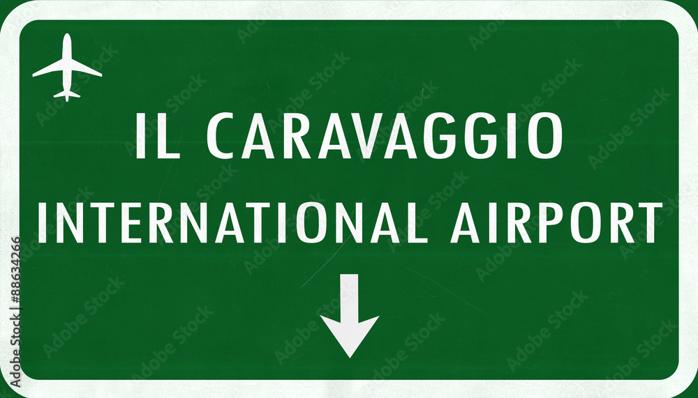 Bergamo Italy Airport Highway Sign