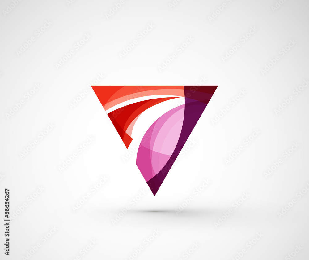 Naklejka premium Abstract geometric company logo triangle, arrow