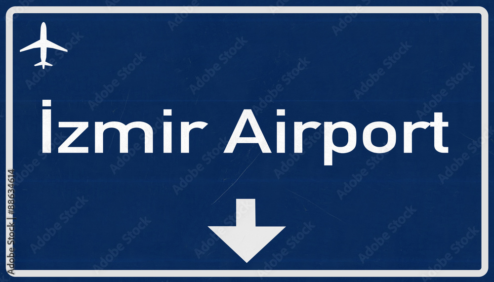 Izmir Andan Menderes Turkey Airport Highway Sign Izmir Andan Menderes Turkey Airport Highway Sign