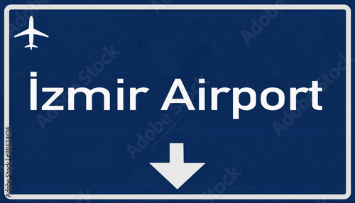Izmir Andan Menderes Turkey Airport Highway Sign photo