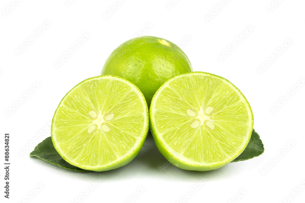 lime slice on white background, isolated