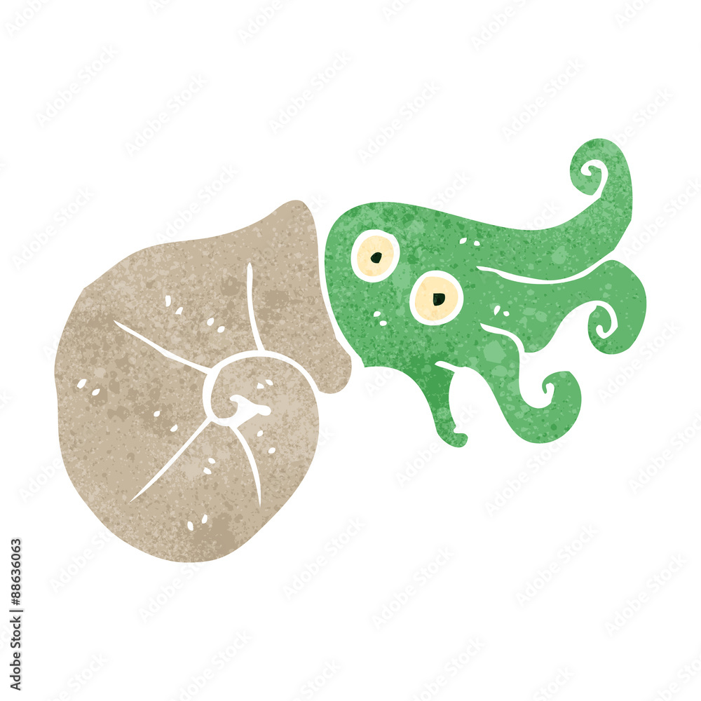 retro cartoon nautilus squid retro cartoon nautilus squid