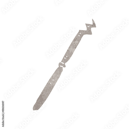 retro cartoon bent old knife