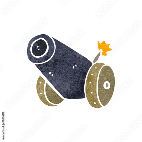 retro cartoon medieval cannon