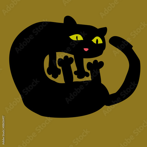 The Black Cat. Vector design for logo, bag, t-shirt, illustration etc.