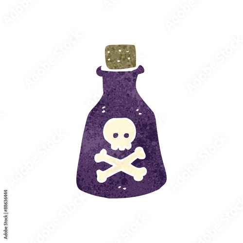 retro cartoon poison bottle