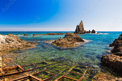 Seascape in Almeria, Cabo de Gata National Park, Spain photo