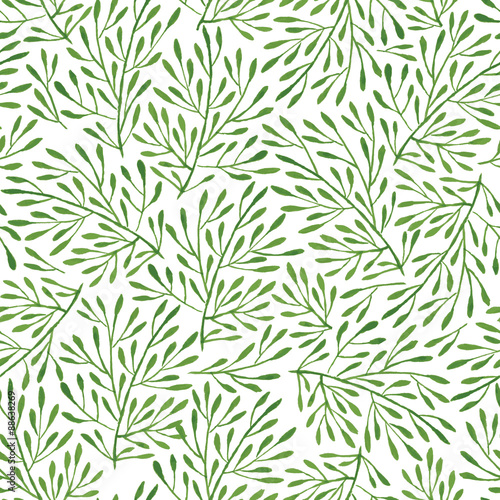 Background with grass on a white background. Seamless pattern.