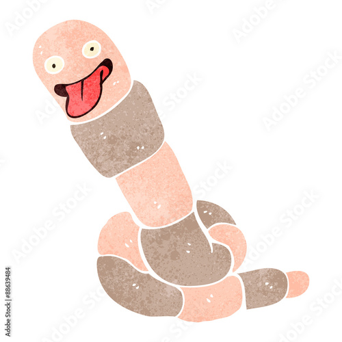 retro cartoon worm