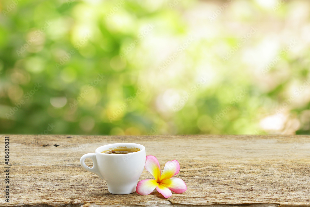 Coffee and frangipani flower Coffee and frangipani flower