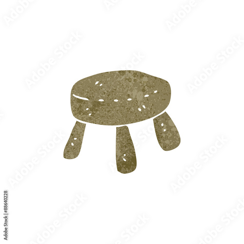 retro cartoon milking stool