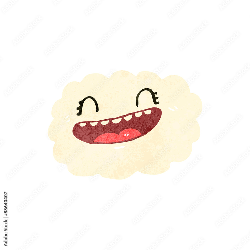 retro cartoon happy cloud retro cartoon happy cloud