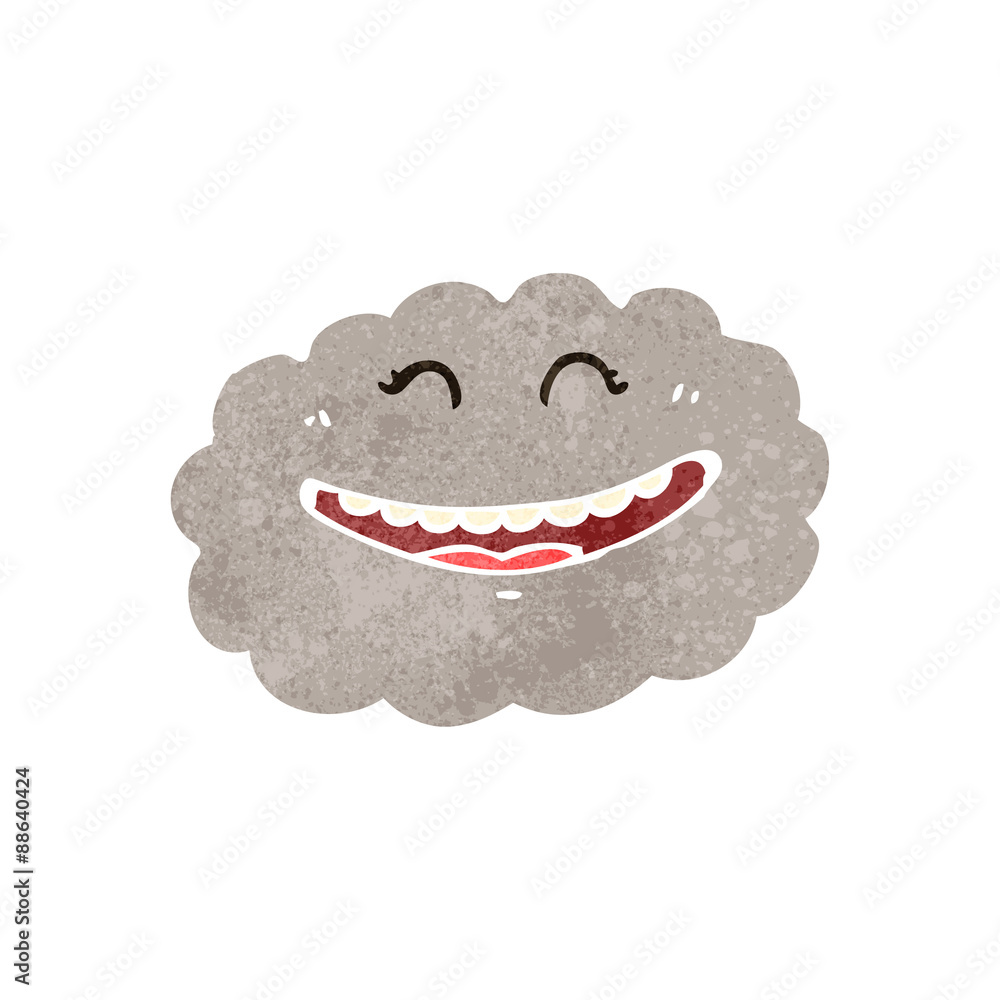 retro cartoon happy cloud retro cartoon happy cloud