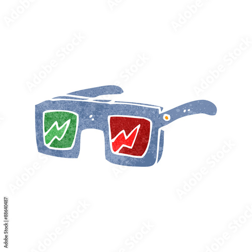 retro cartoon 3D glasses