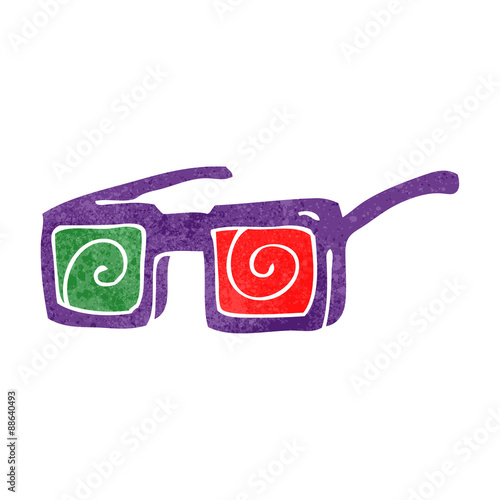 retro cartoon 3D glasses