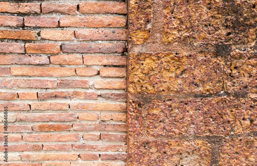 old cracked brick wall background