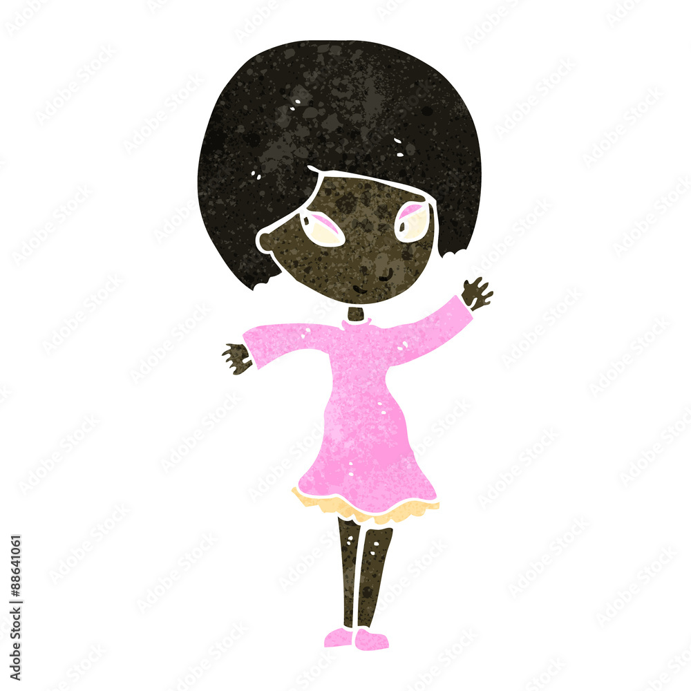 retro cartoon pretty girl retro cartoon pretty girl