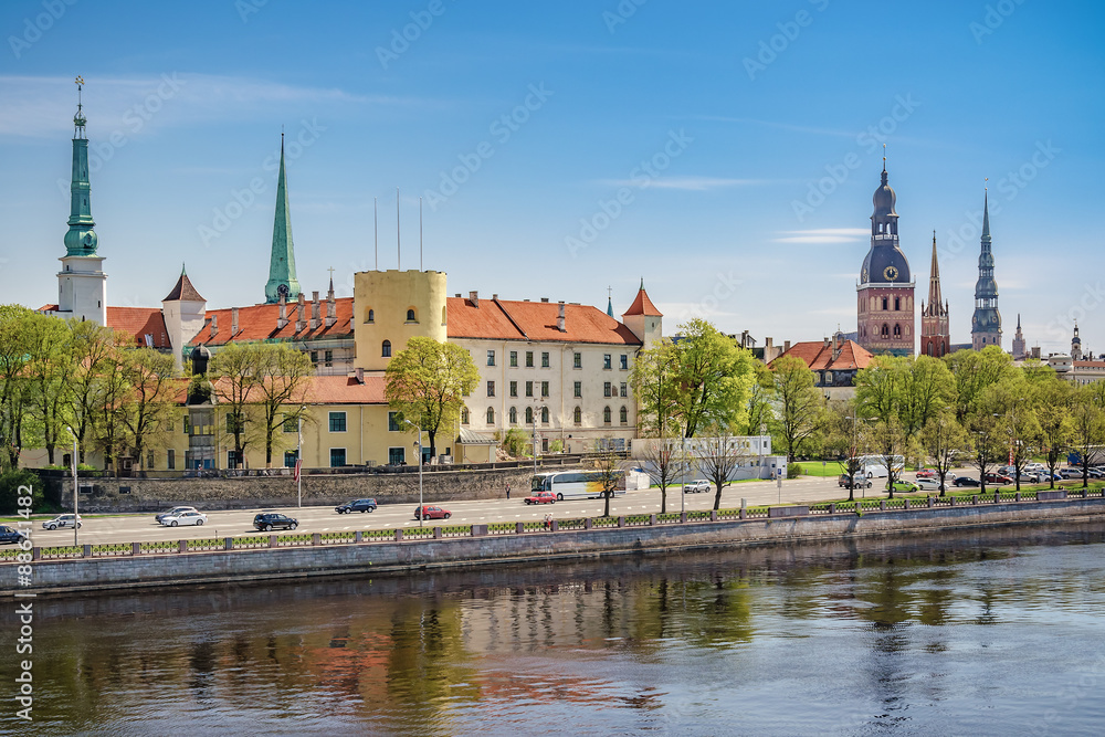 Riga castle and old town